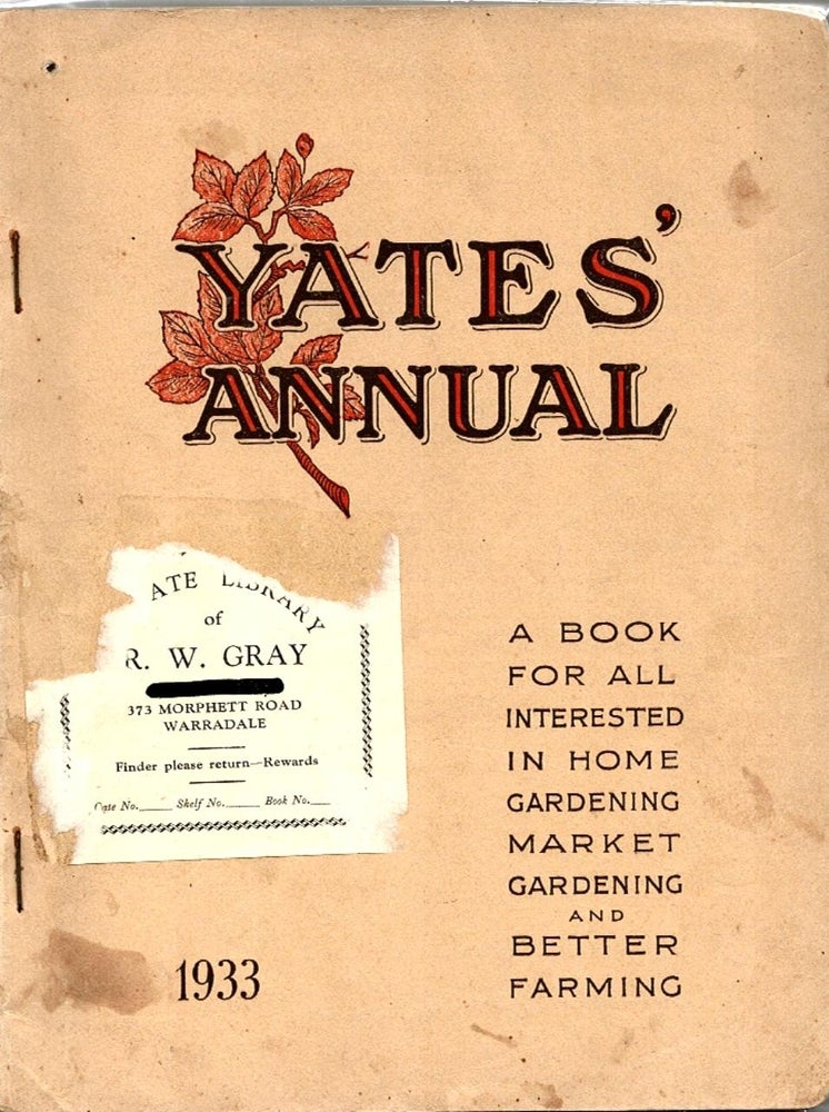 Item #101336 Yates' Annual. 1933.