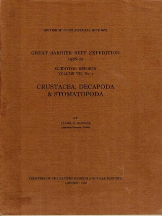 Item #102850 Great Barrier Reef Expedition 1928-29. British Museum (Natural History). Volume...