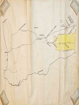 Item #103990 Manuscript Map drawn by D.L. Serventy showing expedition from Cundeelee native...