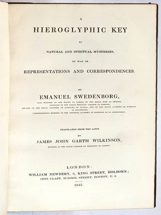 Item #104303 A Hieroglyphic Key to natural and spiritual mysteries, by way of representations and...