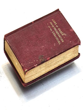Laws of Order for the Preservation of the Conjugial. A review of a resolution and report adopted by the ministers of the General Convention of the New Jerusalem Church on the subject of fornication and concubinage.