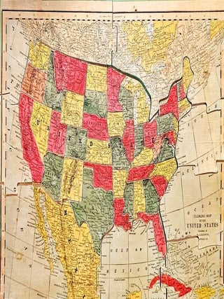Item #105744 Clemens' Silent Teacher. Dissected map of the United States and of each state in...