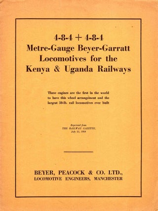Item #106132 4-8-4 + 4-8-4 Metre-Gauge Beyer-Garratt Locomotives for the Kenya and Uganda railways