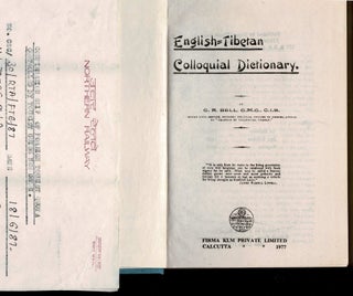 Item #99711 English-Tibetan Colloquial Dictionary [with Indian Northern Railway confirmation...