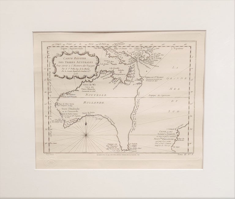 Item #99757 Carte Reduite des Terres Australes. Jacques Bellin.
